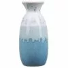 Beliani Vases Vase Décoratif Blanc Et Bleu 25 Cm -Vases Soldes vase decoratif blanc et bleu 25 cm