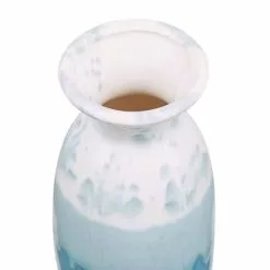 Beliani Vases Vase Décoratif Blanc Et Bleu 25 Cm -Vases Soldes vase decoratif blanc et bleu 25 cm 2