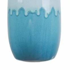 Beliani Vases Vase Décoratif Blanc Et Bleu 25 Cm -Vases Soldes vase decoratif blanc et bleu 25 cm 3