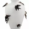 Mathi Design Vases Vase Décoratif Céramique Blanche à Motif Oiseaux