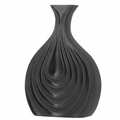 Beliani Vases Vase Décoratif En Céramique Noir H25 -Vases Soldes vase decoratif en ceramique noir h25 2