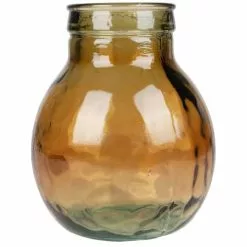 Wadiga Vases Vase Décoratif En Verre Recyclé Marron - 20x20x24cm