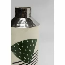 Kare Design Vases Vase En Acier Blanc Motifs Géométriques Abstraits H32 -Vases Soldes vase en acier blanc motifs geometriques abstraits h32 2