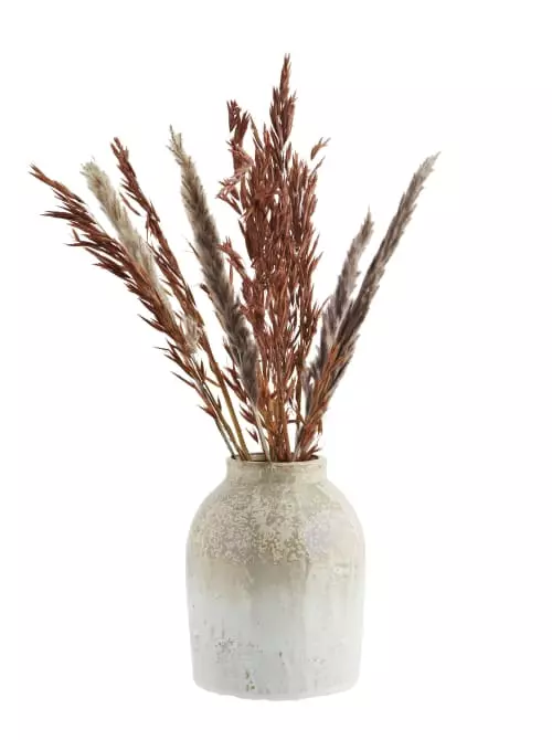 Madam Stoltz Vases Vase En Céramique Beige Et Blanc H19 4 Madam Stoltz Vases Vase En Céramique Beige Et Blanc H19 – Image 2