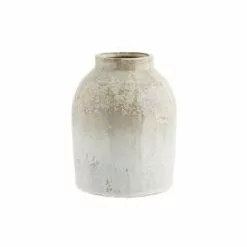 Madam Stoltz Vases Vase En Céramique Beige Et Blanc H19