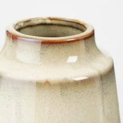 Mica Decorations Vases Vase En Céramique Crème Rayé H30 -Vases Soldes vase en ceramique creme raye h30 1