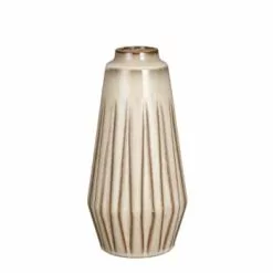 Mica Decorations Vases Vase En Céramique Orange Rayé H30 -Vases Soldes vase en ceramique creme raye h30 5