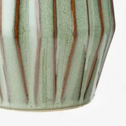 Mica Decorations Vases Vase En Céramique Vert Rayé H30 -Vases Soldes vase en ceramique vert raye h30 3