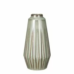 Mica Decorations Vases Vase En Céramique Vert Rayé H30 -Vases Soldes vase en ceramique vert raye h30 4