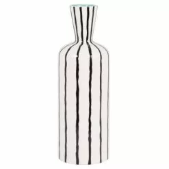 Maisons Du Monde Vases Vase En Dolomite Blanche à Stries Noires H34