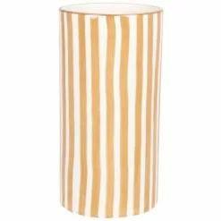 Maisons Du Monde Vases Vase En Faïence Blanc Et Marron H24
