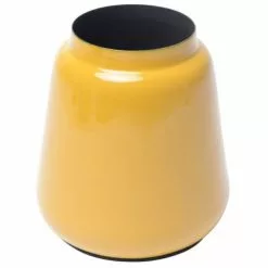 Zago Vases Vase En Fer émaillé Jaune H19cm