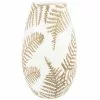 Maisons Du Monde Vases Vase En Grès Blanc Motifs Feuilles Dorées H24 -Vases Soldes vase en gres blanc motifs feuilles dorees h24 1000 15 15 216085 1