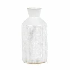 Maisons Du Monde Vases Vase En Grès Blanc Motifs Graphiques H18