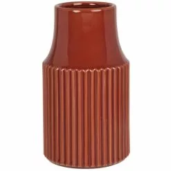 Maisons Du Monde Vases Vase En Grès Strié Rouge H20