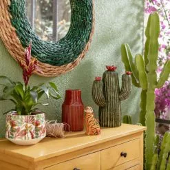 Maisons Du Monde Vases Vase En Grès Strié Rouge H20 -Vases Soldes vase en gres strie rouge h20 1000 15 22 226506 4