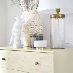 Maisons Du Monde Vases Vase En Nacre Blanc à Motifs Dorés H44 -Vases Soldes vase en nacre blanc a motifs dores h44 1000 1 32 211838 2