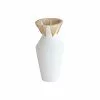 Now’s Home Vases Vase En Résine Et Rotin Blanc H37cm -Vases Soldes vase en resine et rotin blanc h37cm