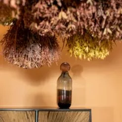 Now’s Home Vases Vase En Verre Avec Bouchon Bordeaux Et Gris -Vases Soldes vase en verre avec bouchon bordeaux et gris 2