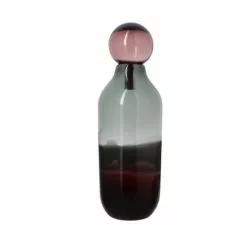 Now’s Home Vases Vase En Verre Avec Bouchon Bordeaux Et Gris