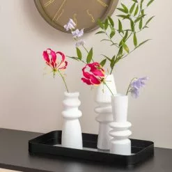 Present Time Vases Vase En Verre Blanc H20,5cm -Vases Soldes vase en verre blanc h20 5cm 2