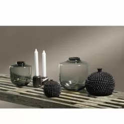 Villa Collection Vases Vase En Verre Gris -Vases Soldes vase en verre gris 2