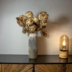 Now’s Home Vases Vase En Verre Gris Et Taupe -Vases Soldes vase en verre gris et taupe 1