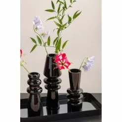 Vases Soldes -Vases Soldes vase en verre noir h20 5cm 1