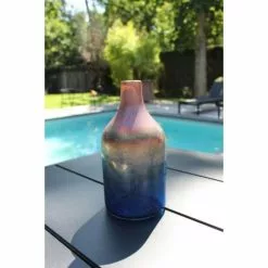 Now’s Home Vases Vase En Verre Nuances Bleutées Et Roses -Vases Soldes vase en verre nuances bleutees et roses 3