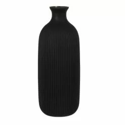Maisons Du Monde Vases Vase En Verre Strié Noir H30