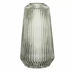 Maisons Du Monde Vases Vase En Verre Strié Teinté Vert H25