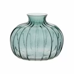 Maisons Du Monde Vases Vase En Verre Strié Vert H9