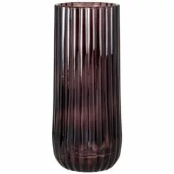 Maisons Du Monde Vases Vase En Verre Strié Vieux Rose H28