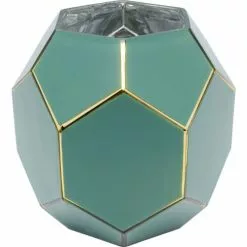 Kare Design Vases Vase En Verre Vert Et Doré H22