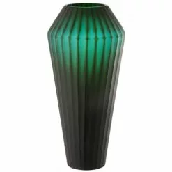 LANADECO Vases Vase En Verre Vert H43cm