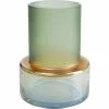 Kare Design Vases Vase En Verre Vert Mat Et Doré Brillant H18 -Vases Soldes vase en verre vert mat et dore brillant h18