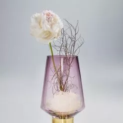 Kare Design Vases Vase En Verre Violet Et Acier Doré H26 -Vases Soldes vase en verre violet et acier dore h26 3