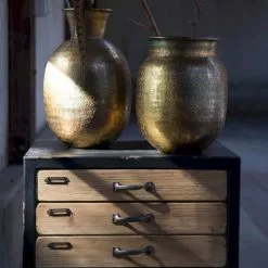 Dutchbone Vases Vase Et Pot En Métal Doré -Vases Soldes vase et pot en metal dore 4