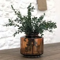 Maison Tilleul Vases Vase Façon Bonbonnière Facetté Marron -Vases Soldes vase facon bonbonniere facette marron 1