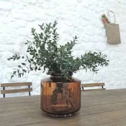 Maison Tilleul Vases Vase Façon Bonbonnière Facetté Marron -Vases Soldes vase facon bonbonniere facette marron 2