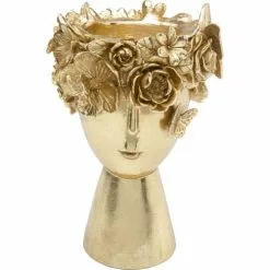 Kare Design Vases Vase Femme Couronne De Fleurs En Polyrésine Dorée H30