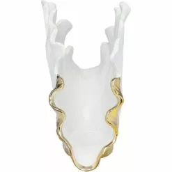 Kare Design Vases Vase Feuille De Ginkgo En Grès Blanc Et Doré H45 -Vases Soldes vase feuille de ginkgo en gres blanc et dore h45 4