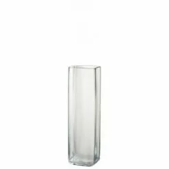 LANADECO Vases Vase Forme Bouteille En Verre Transparent H35cm