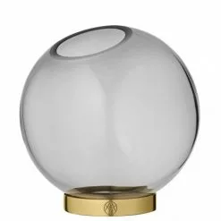 AYTM Vases Vase Globe Verre Et Laiton Medium D16cm