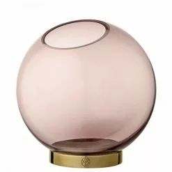 AYTM Vases Vase Globe Verre Et Laiton Medium D16cm