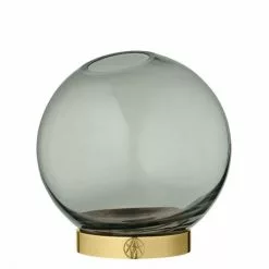 AYTM Vases Vase Globe Verre Et Laiton Mini D10cm