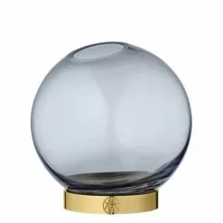 AYTM Vases Vase Globe Verre Et Laiton Mini D10cm