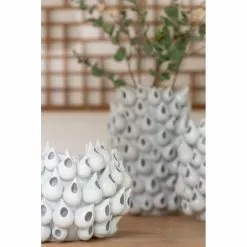 LANADECO Vases Vase Haut Céramique Blanc H32cm -Vases Soldes vase haut ceramique blanc h32cm 1