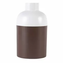 Zago Vases Vase Métal Blanc Et Marron H26 Cm