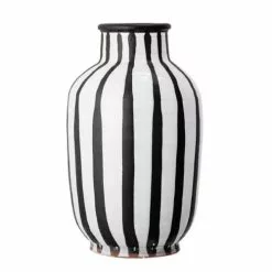 Bloomingville Vases Vase Nawel Terracotta Noir Et Blanc H44 Cm